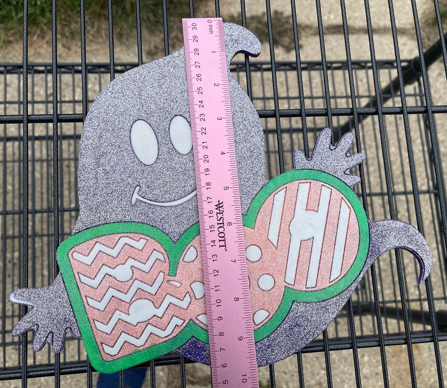 Boo Ghostie Holographic Resin Wall Art | Sign | Decor