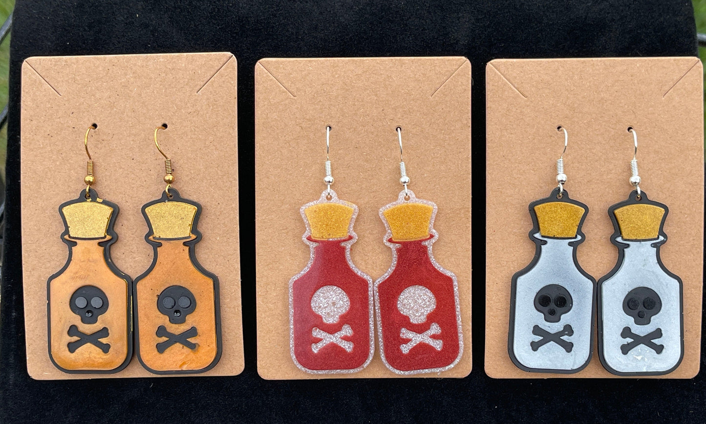 Poison Bottle Resin Dangle | Dangly | Earrings