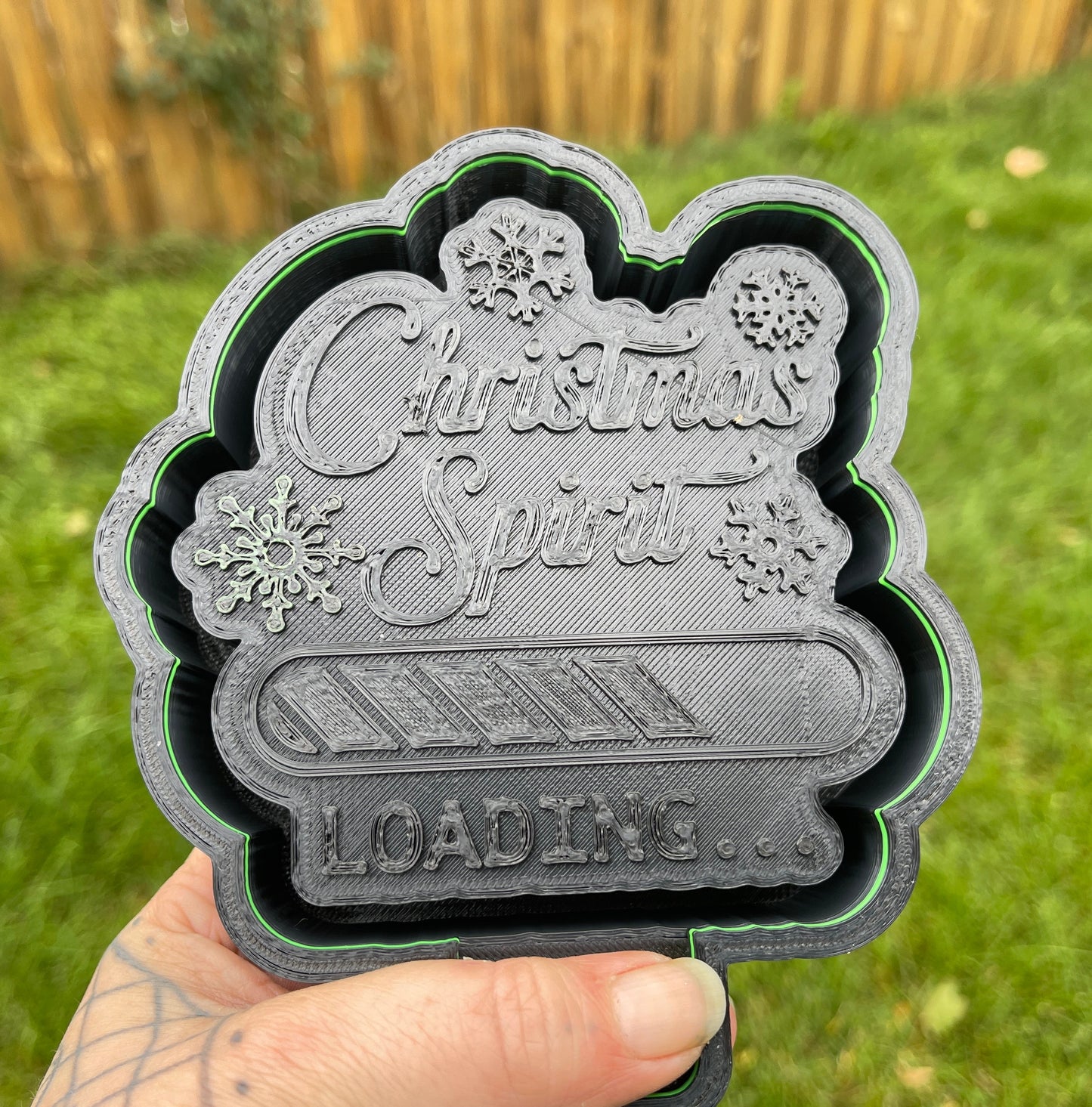 Christmas Spirit Loading Holiday Winter Snowflakes 3D Printed Silicone Freshie | Freshy | Air Freshener Mold