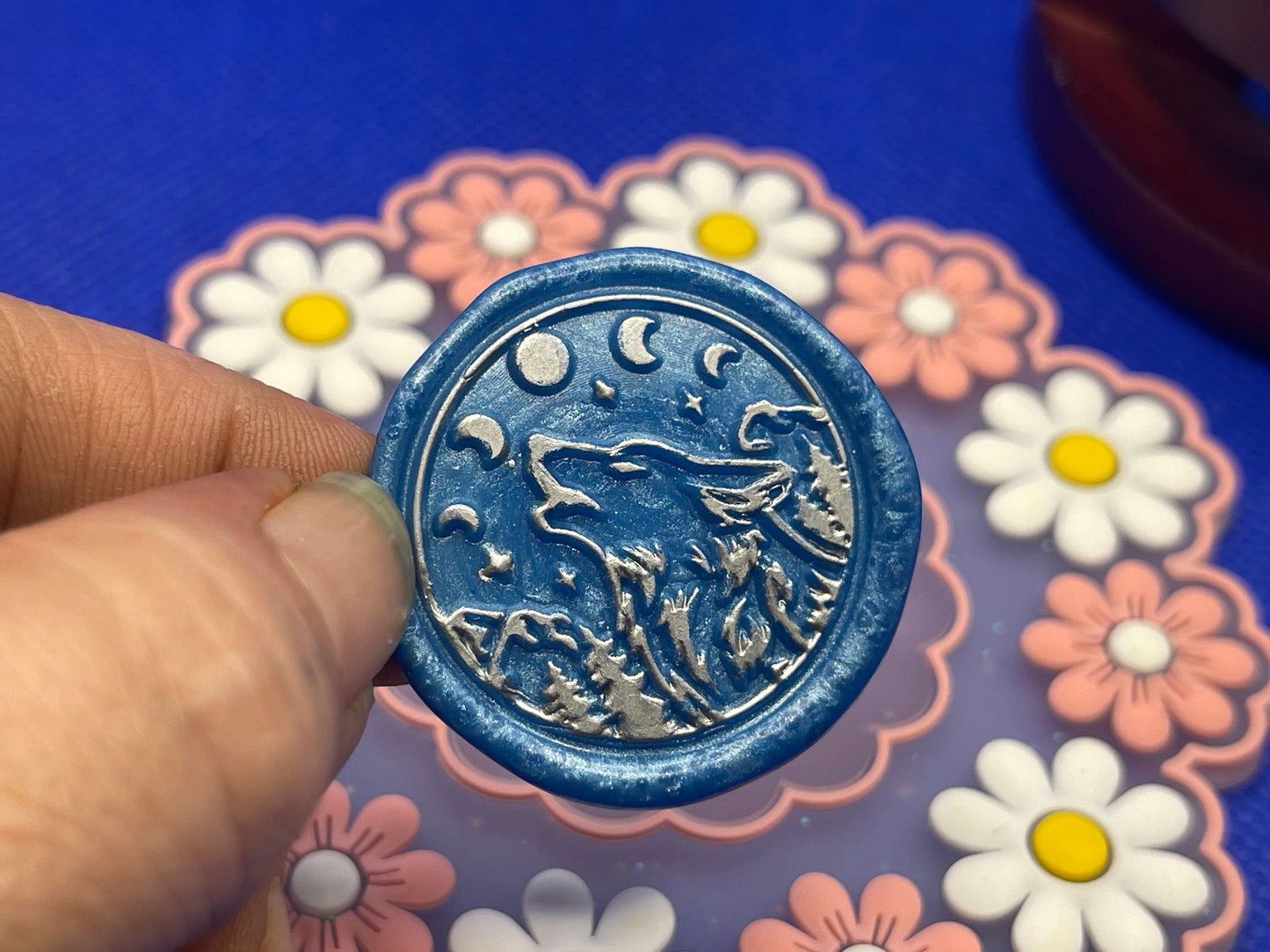 Wolf Howling At Moon Wax Seal