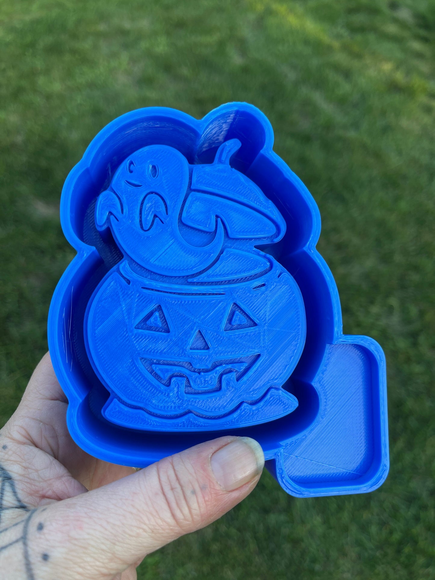 Ghostie Floating Out of a Jack-O-Lantern Spooky Halloween 3D Printed Silicone Freshie | Freshy | Air Freshener Mold