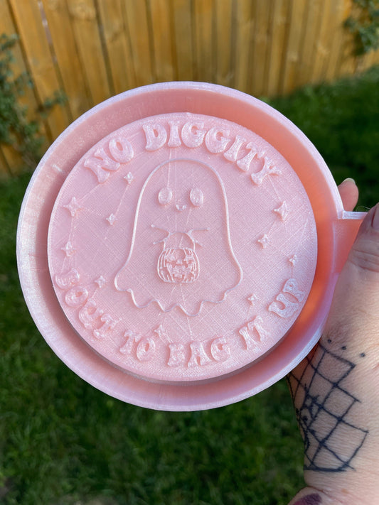 No Diggity, Bout To Bag It Up Ghost Trick or Treat 3D Printed Silicone Freshie | Freshy | Air Freshener Mold