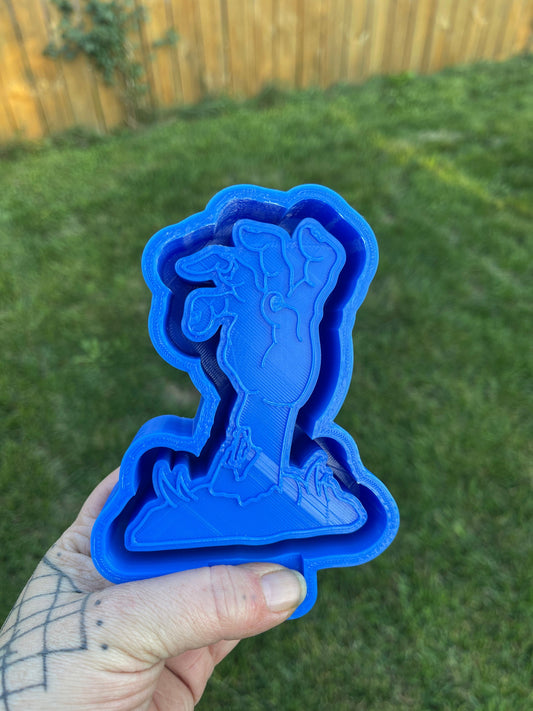 Zombie Hand Pushing Out of the Ground Spooky Halloween 3D Printed Silicone Freshie | Freshy | Air Freshener Mold