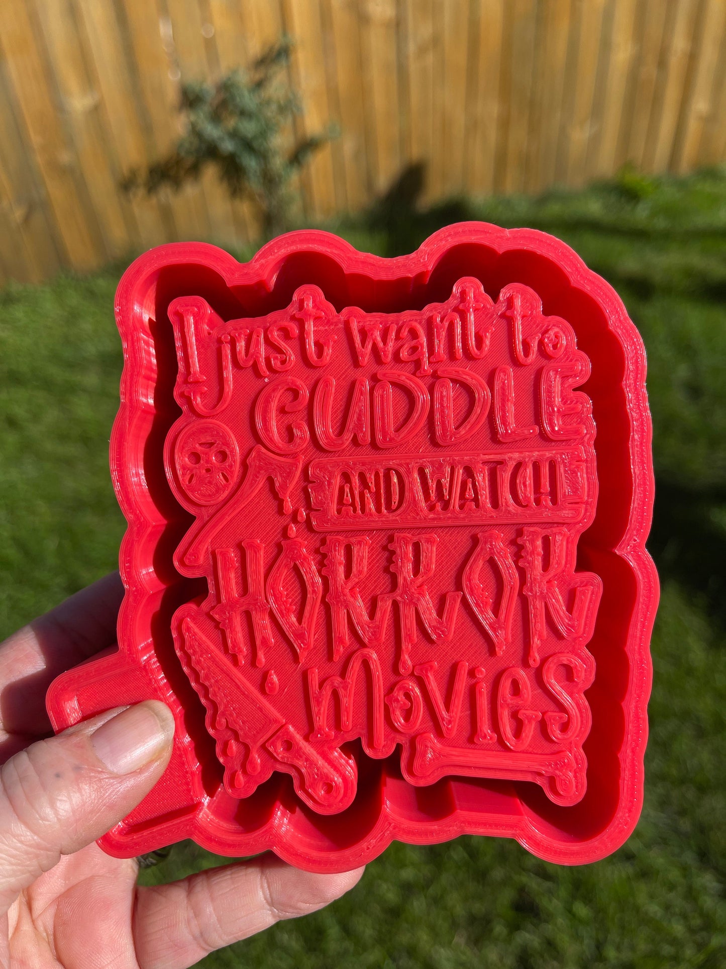 I Just Want To Cuddle and Watch Horror Movies 3D Printed Silicone Freshie | Freshy | Air Freshener Mold