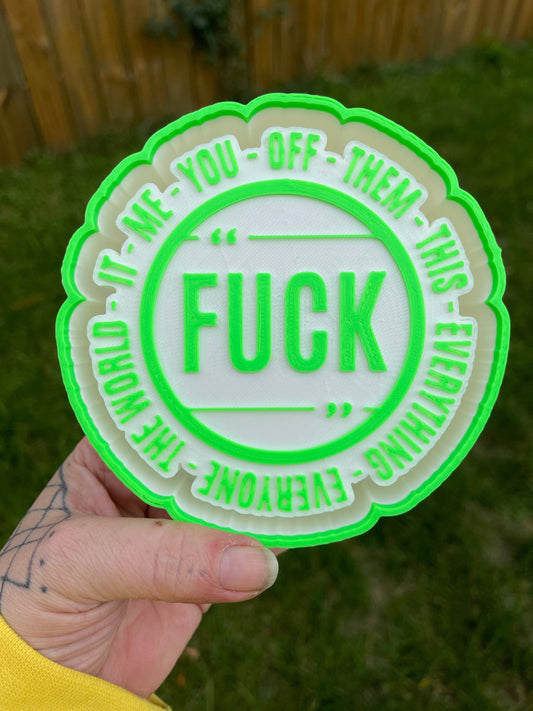 All the F*cks Circular 3D Printed Silicone Freshie | Freshy | Air Freshener Mold